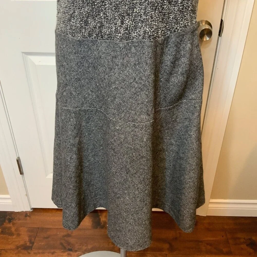 Brooks Brothers Black & White Speckled Tweed Sleeveless Fit & Flare Dress Sze 10